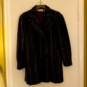 Ashley Scott wool short Coat black and gray